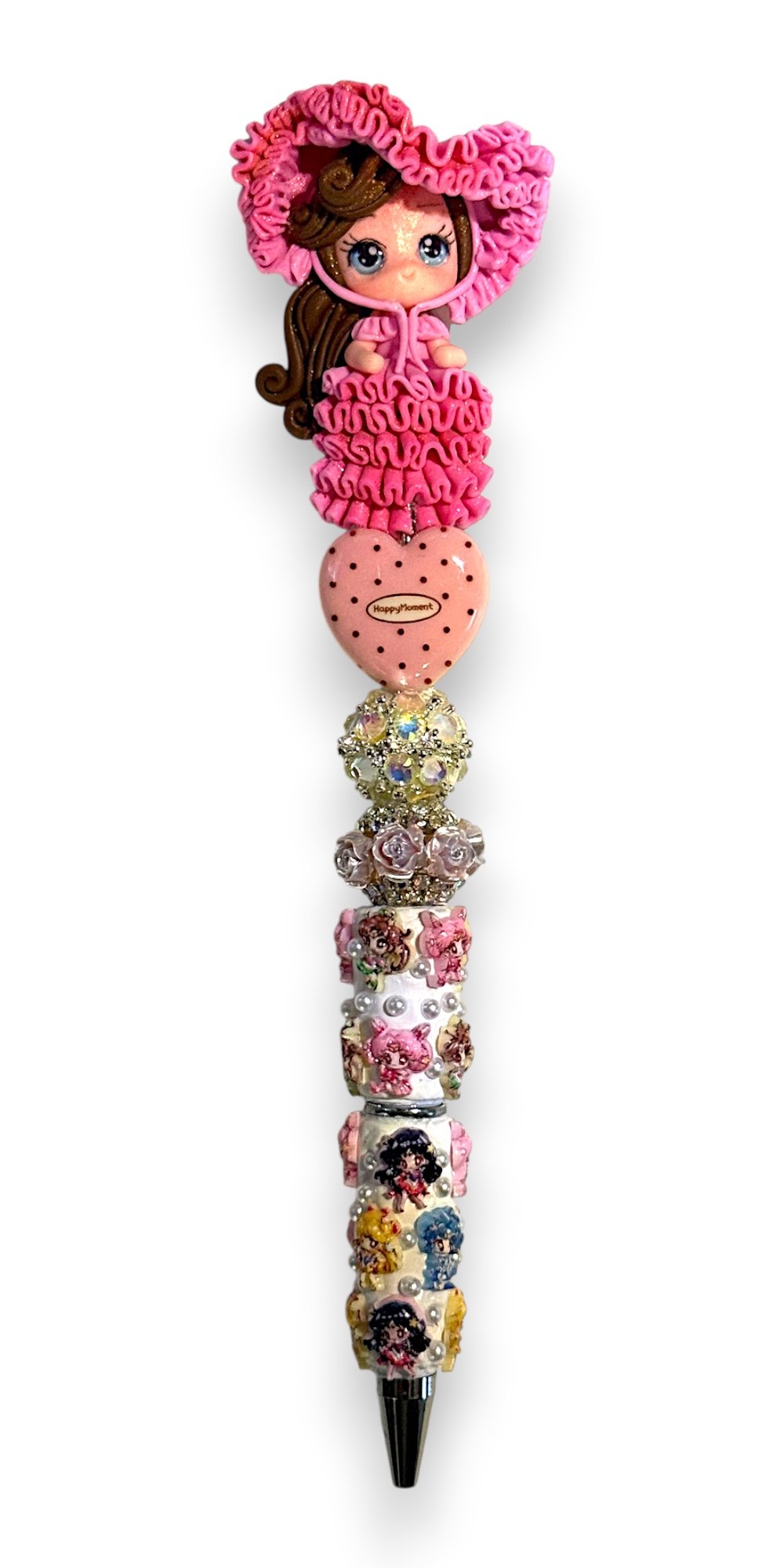 Pink Ruffles Clay Girl Wand II