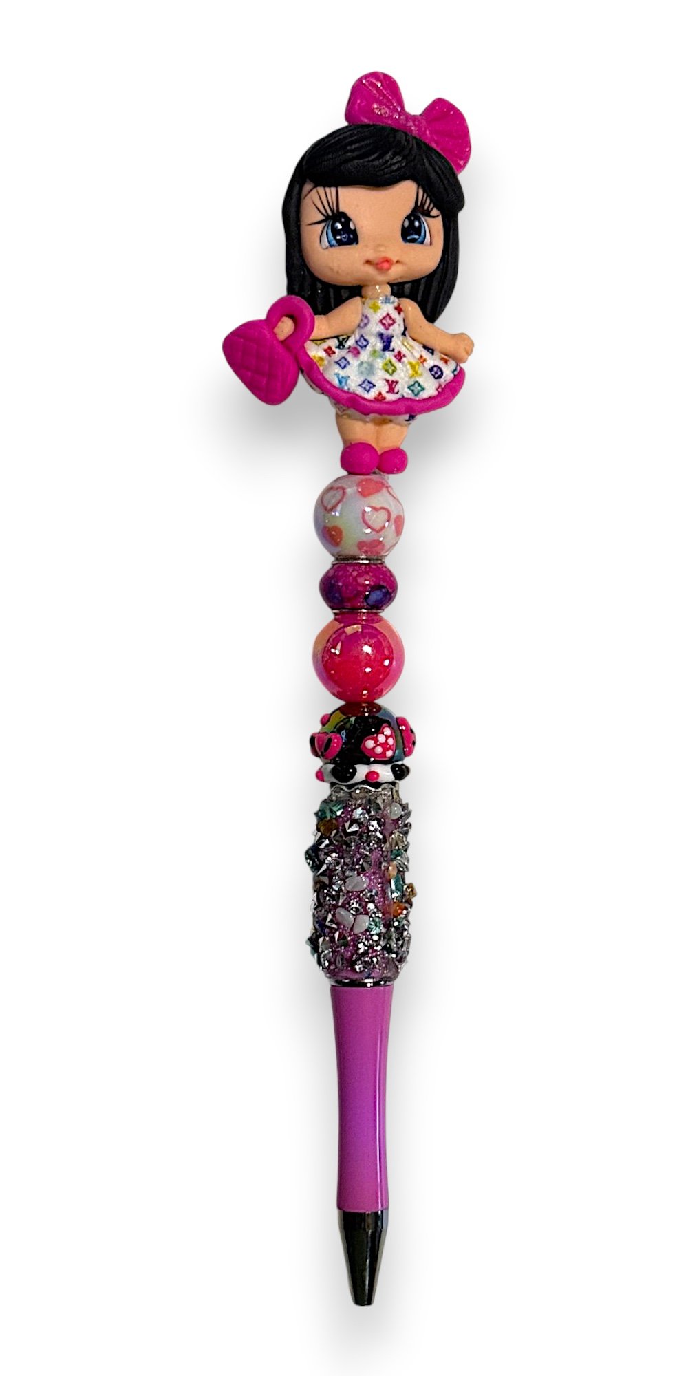 Rainbow Monogram Clay Girl Wand